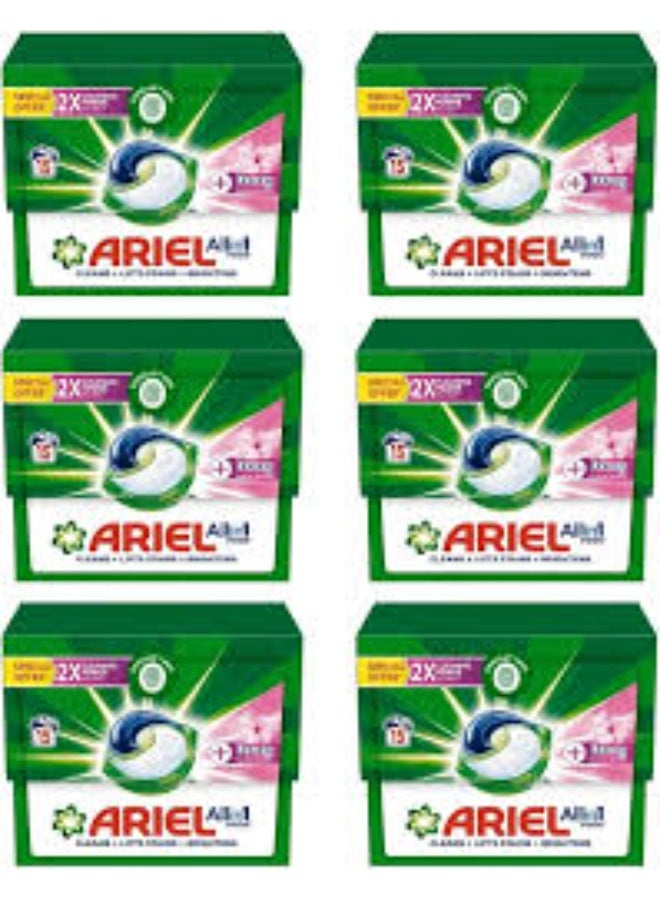 اريال اقراص اريال للغسالات الاوتوماتيك بلمسة انتعاش داوني 3 في 1 - 15 قرص، كبسولات، 0.44 كيلوغرام 6  قطع - Image 1